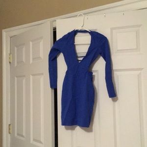 Blue cut out dress